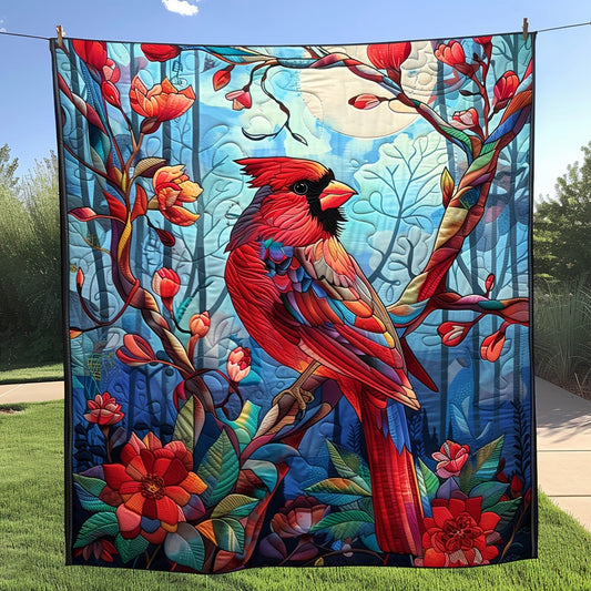 Red Feather Flair Quilted Blanket - Throw (55" x 60")