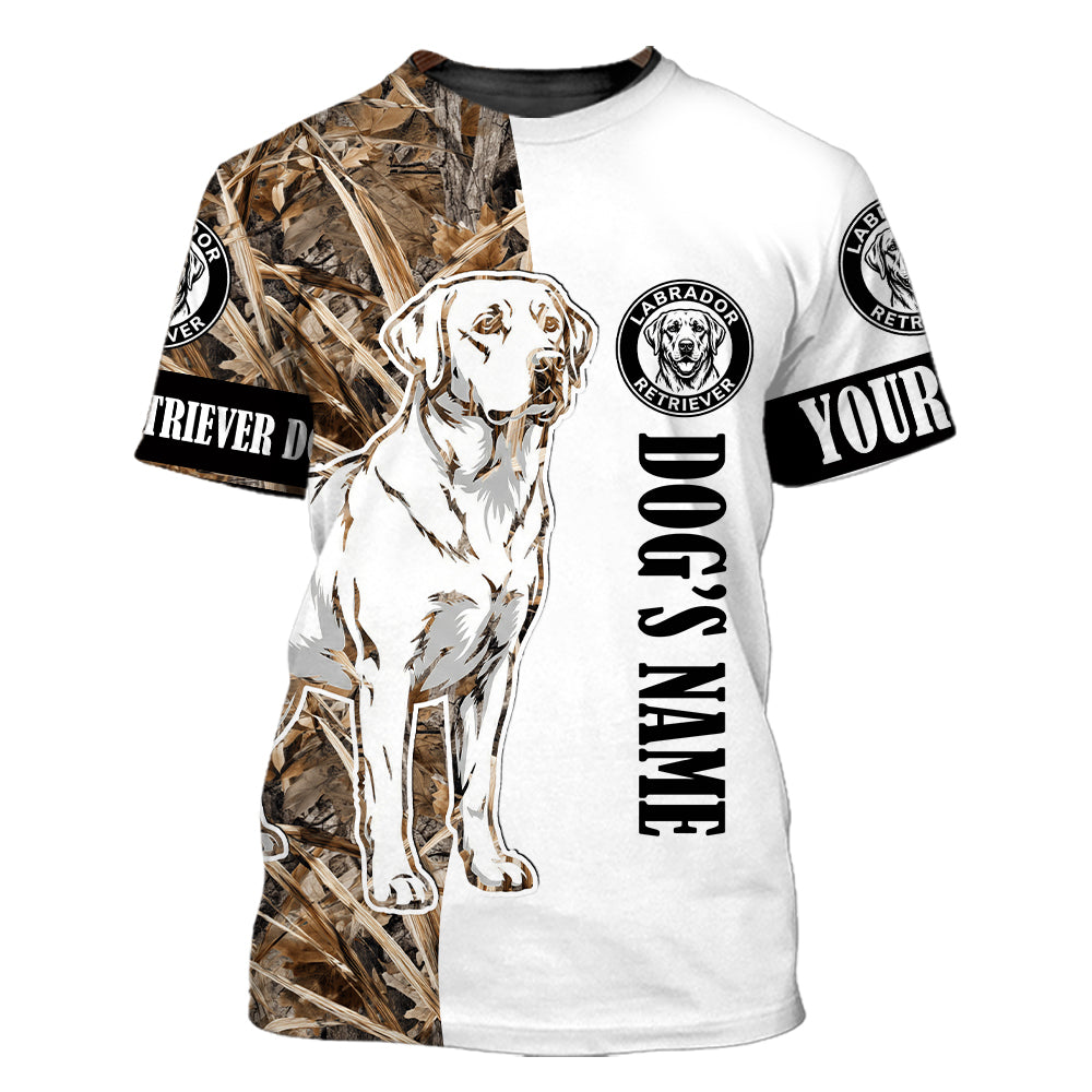 Custom Labrador Retriever Dog Camo Dry Grass All Over Print Shirt
