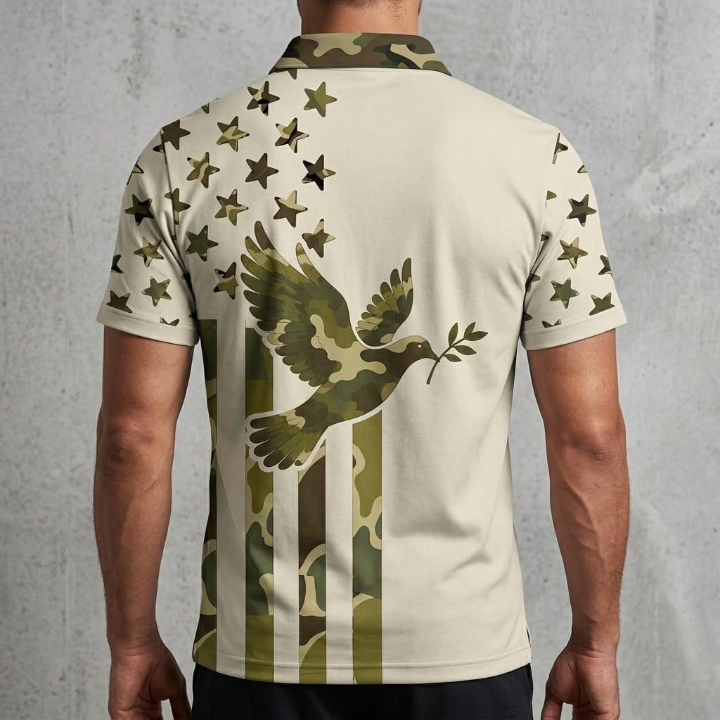 Custom Name Dove Hunting Camouflage Style Men Polo Shirt