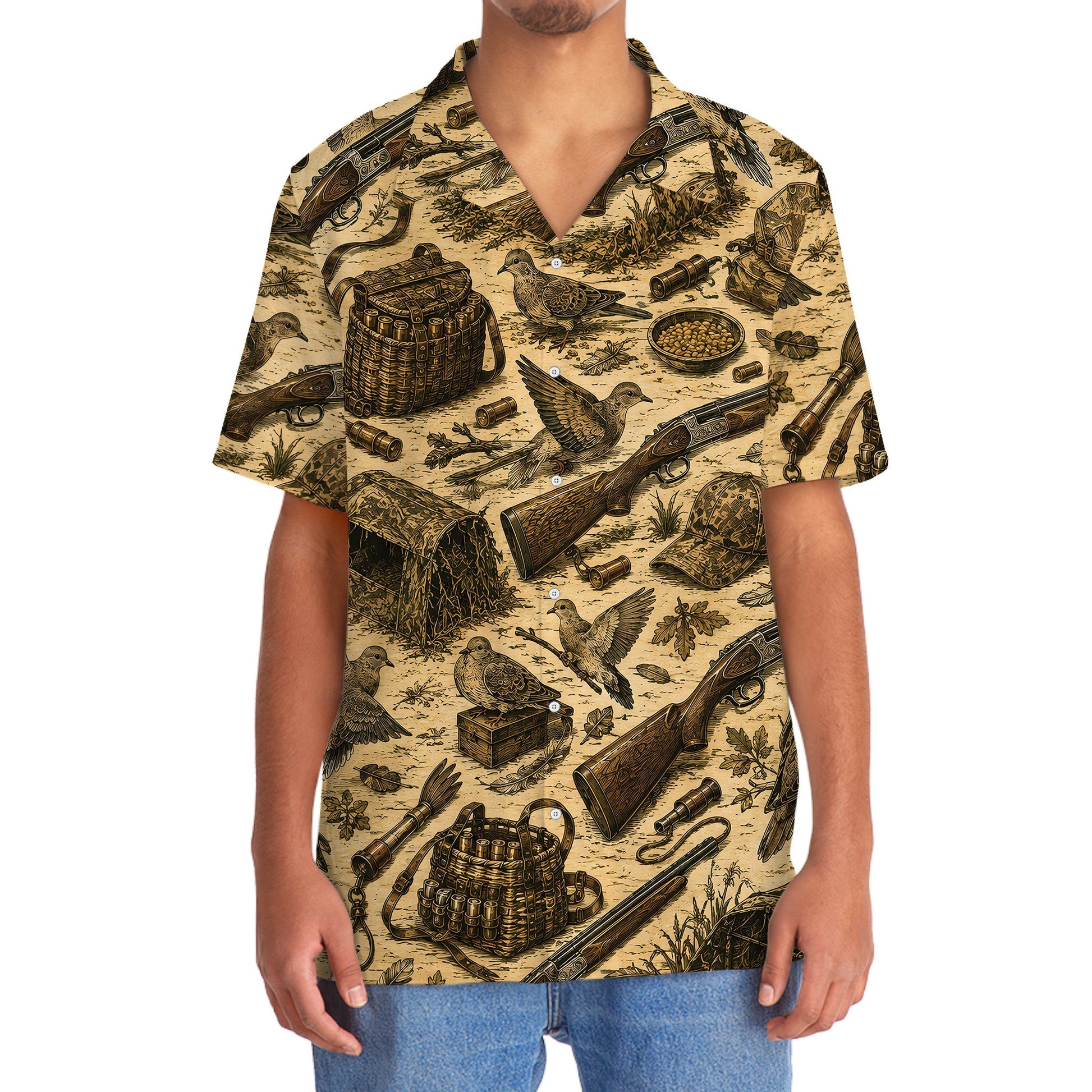 Vintage Dove Hunting Hawaiian Shirt