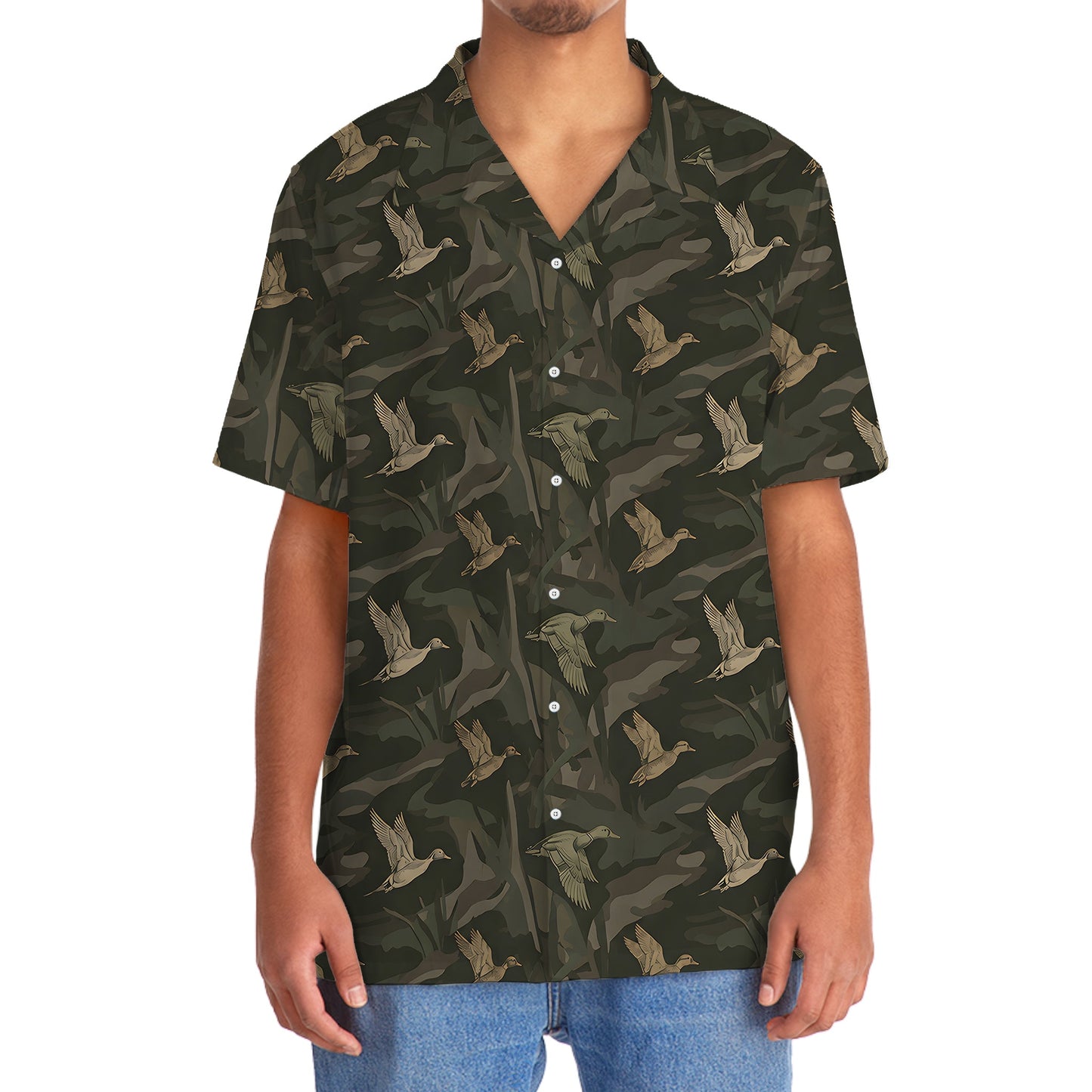 Vintage Camo Duck Hunting Hawaiian Shirt
