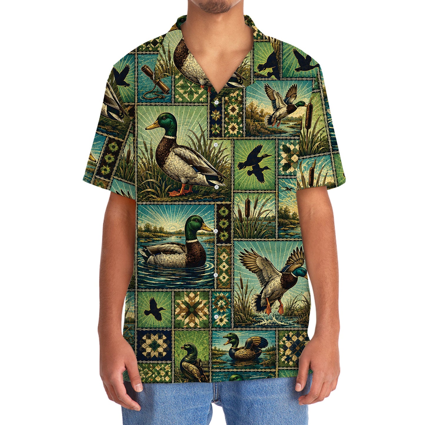 Duck Hunting Vintage Pattern Hawaiian Shirt