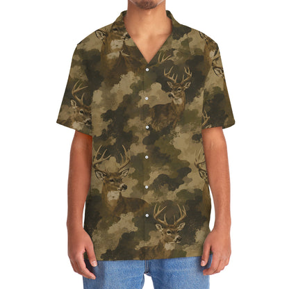 Deer Camouflage Graphic Pattern Hawaiian Shirt