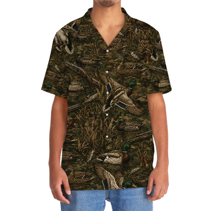 Vintage Duck Hunter Camo Hawaiian Shirt