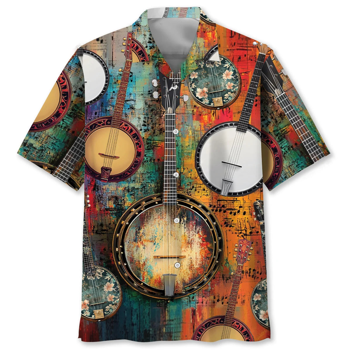 5 String Banjo Art Hawaiian Shirt - S - hawaiian shirt