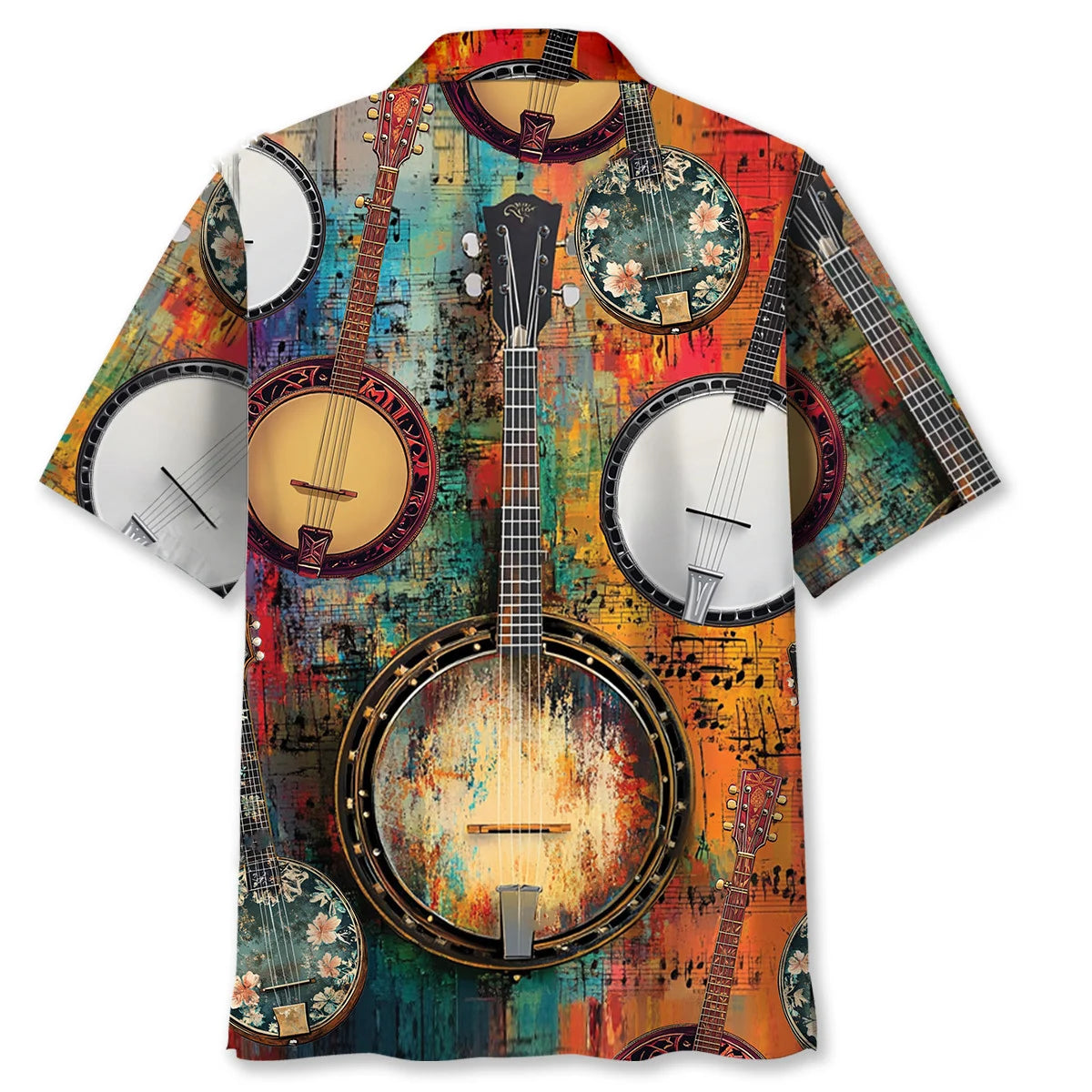 5 String Banjo Art Hawaiian Shirt - L - hawaiian shirt