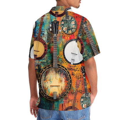 5 String Banjo Art Hawaiian Shirt - XL - hawaiian shirt
