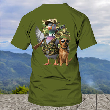 Funny Dove Hunter With Labrador All Over Print Shirt
