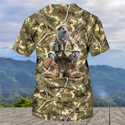 Funny Dove Hunting Camouflage All Over Print Shirt