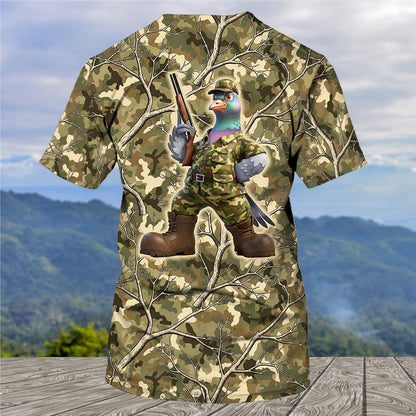 Dove Hunting Camouflage Funny All Over Print Shirt