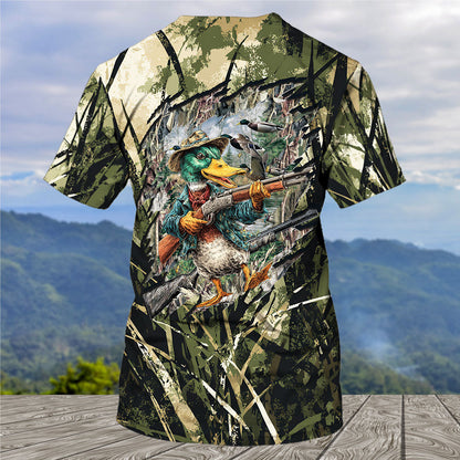 America Mallard Duck Hunting Camo All Over Print Shirt