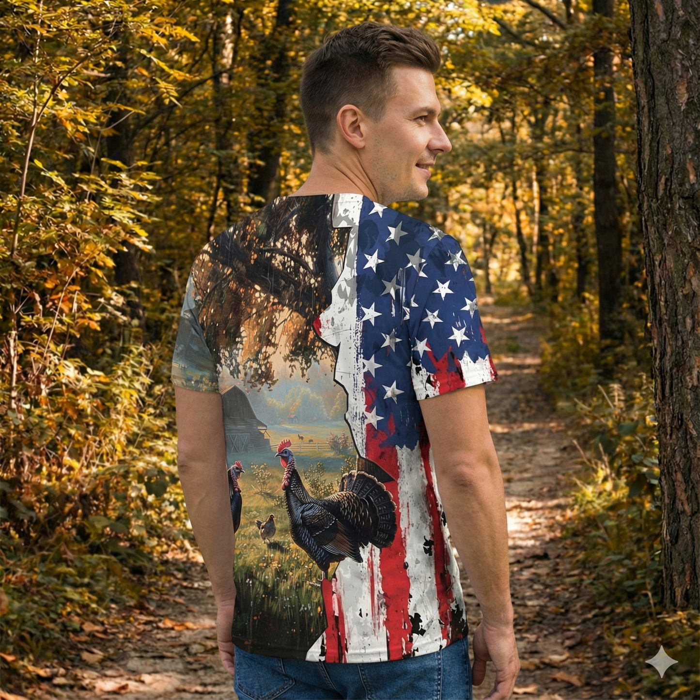 Realistic Patriotic Turkey  Peaceful All Over Print Shirt