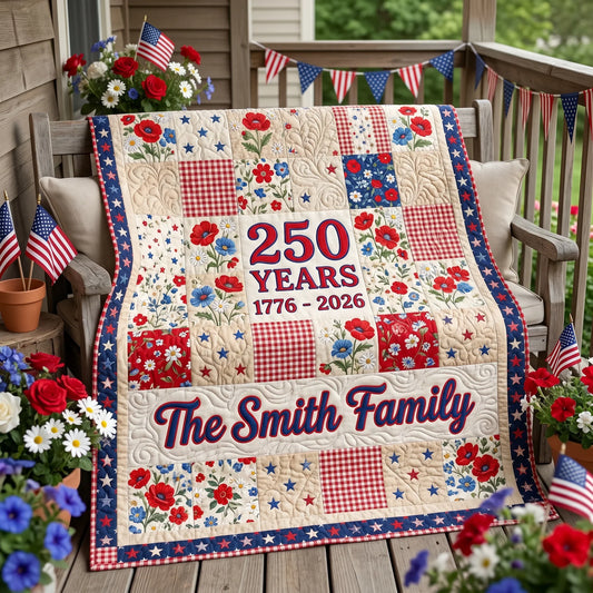 Heritage Bloom Personalized Quilted Blanket - No - Baby (30" x 40") - Quilted Blanket