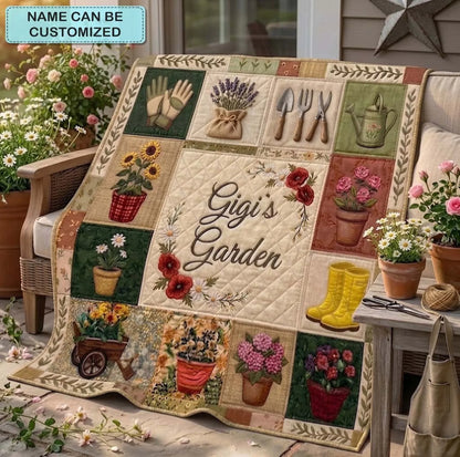 Farmhouse Garden Personalized Quilted Blanket