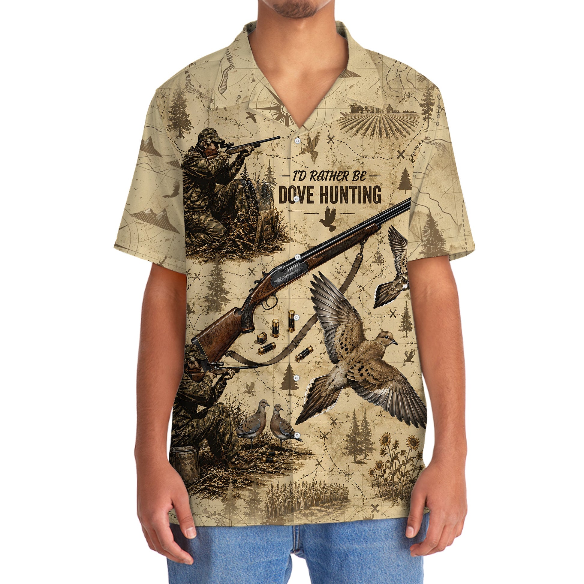 Vintage Dove Hunting Hawaiian Shirt