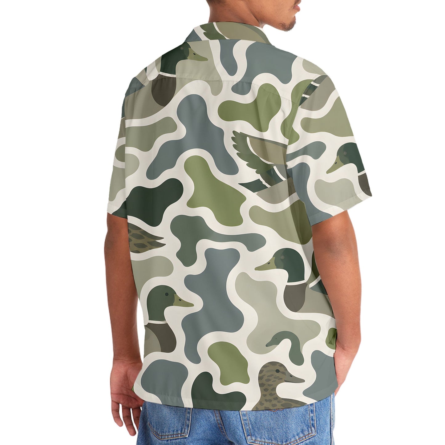 Mallard Ducks Camouflage Hunting Funny Pattern Hawaiian Shirt