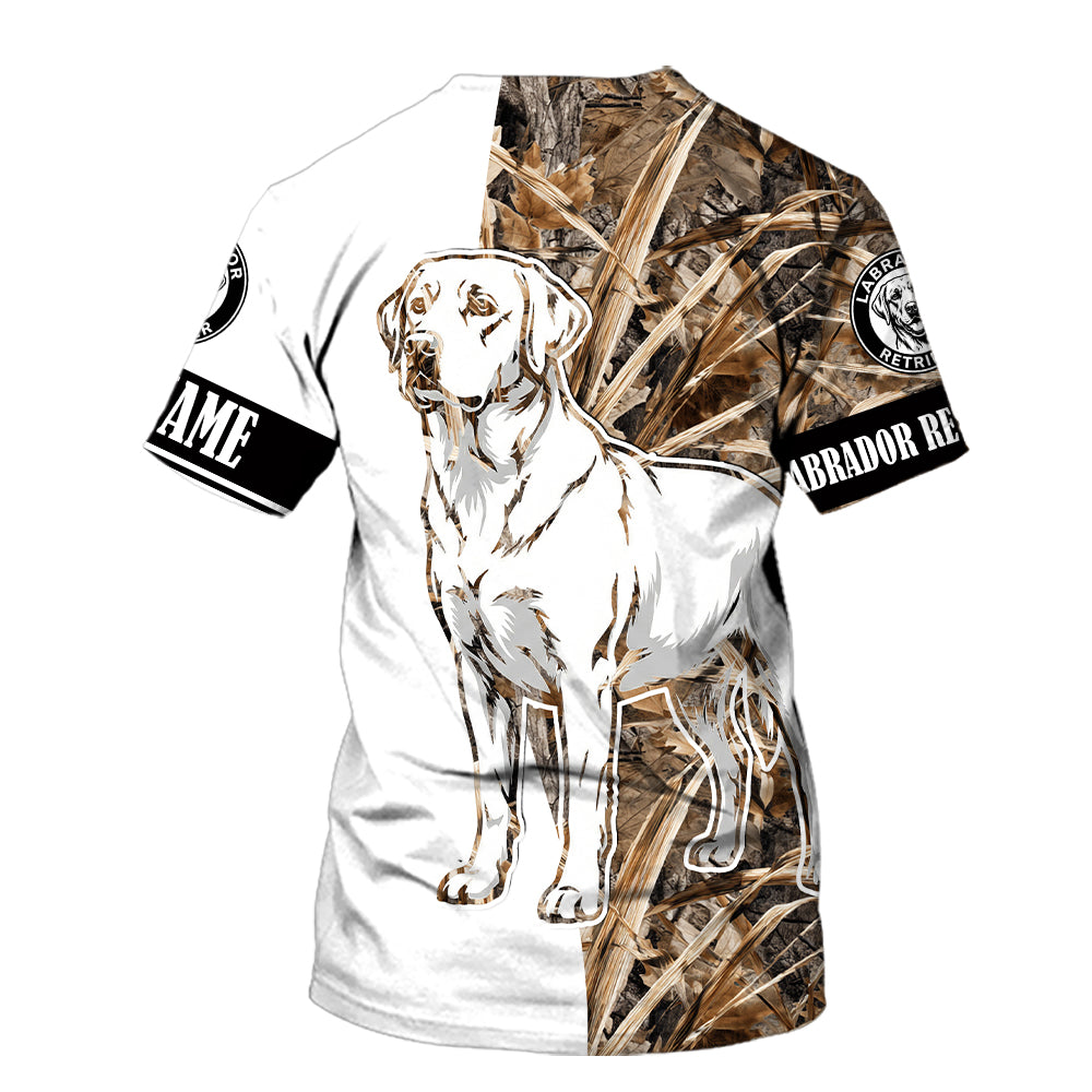 Custom Labrador Retriever Dog Camo Dry Grass All Over Print Shirt