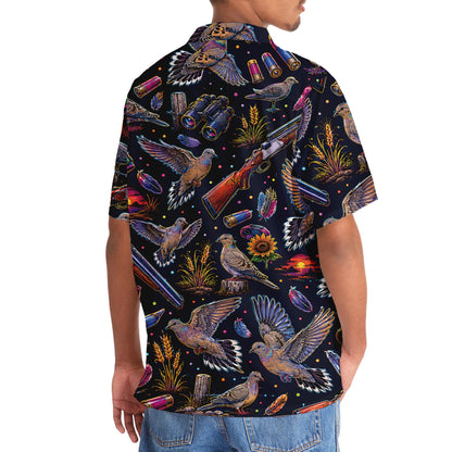 Dove Hunting Graphic Pattern Hawaiian Shirt