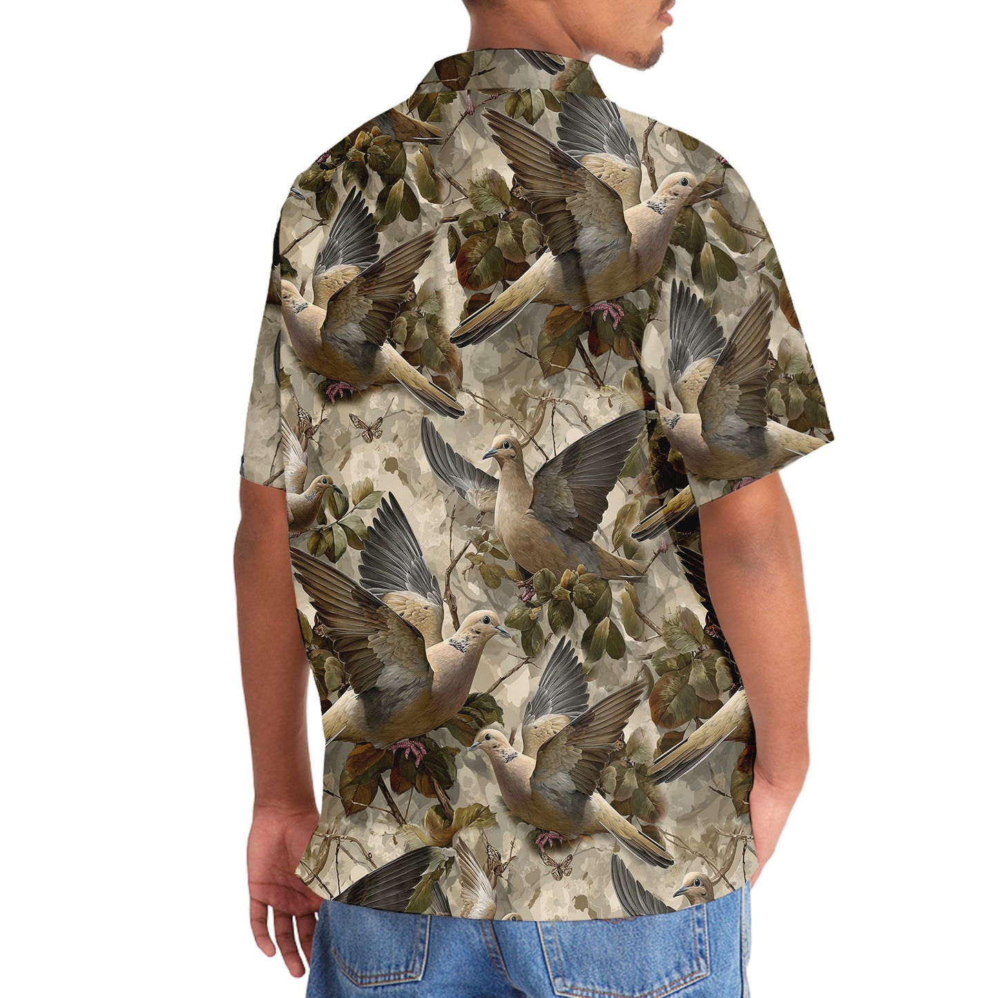Woodland Mourning Dove Paradise Hawaiian Shirt