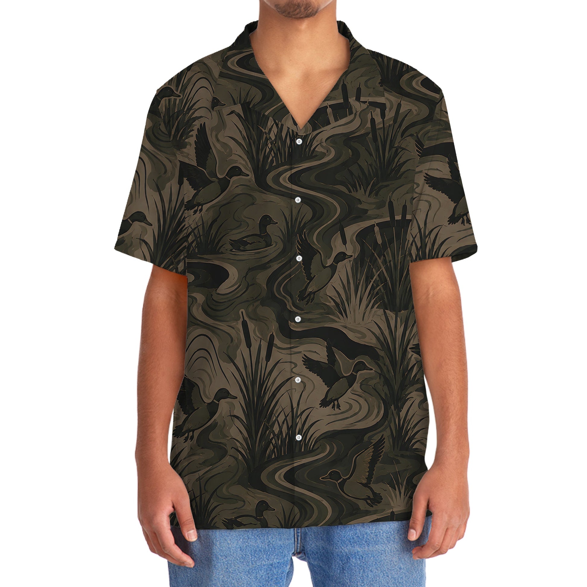 Camouflage Duck Hunting Hawaiian Shirt