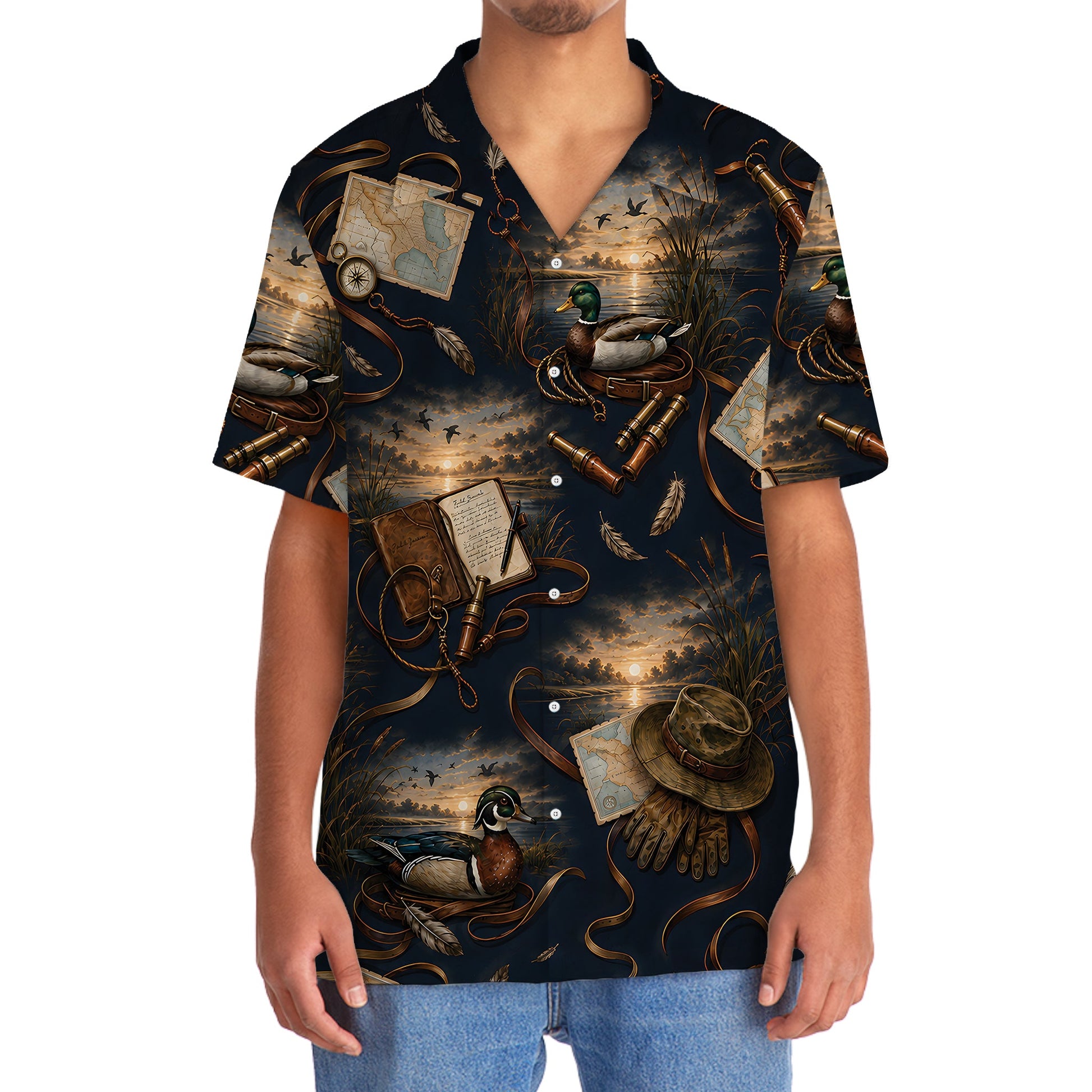 Vintage Duck Hunting Field Journal Hawaiian Shirt