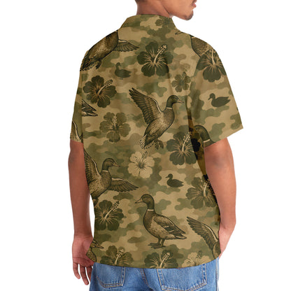 Duck Hibiscus Camouflage Hawaiian Shirt