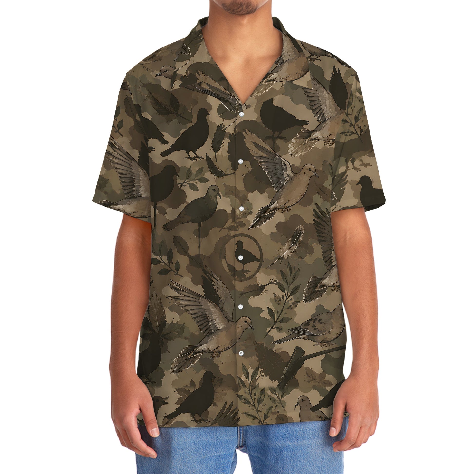 Tactical Mourning Dove Hunting Pattern Hawaiian Shirt