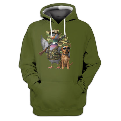 Funny Dove Hunter With Labrador All Over Print Shirt