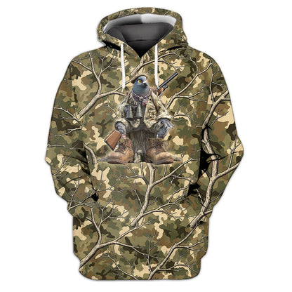 Funny Dove Hunting Camouflage All Over Print Shirt
