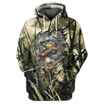 America Mallard Duck Hunting Camo All Over Print Shirt
