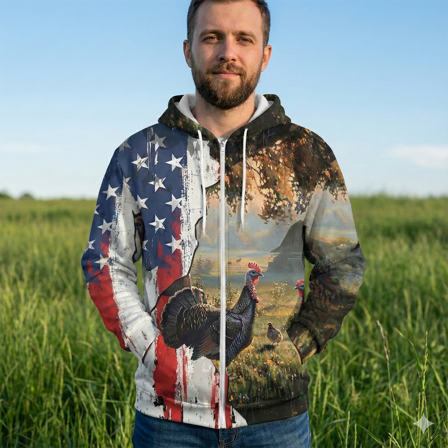 Realistic Patriotic Turkey  Peaceful All Over Print Shirt