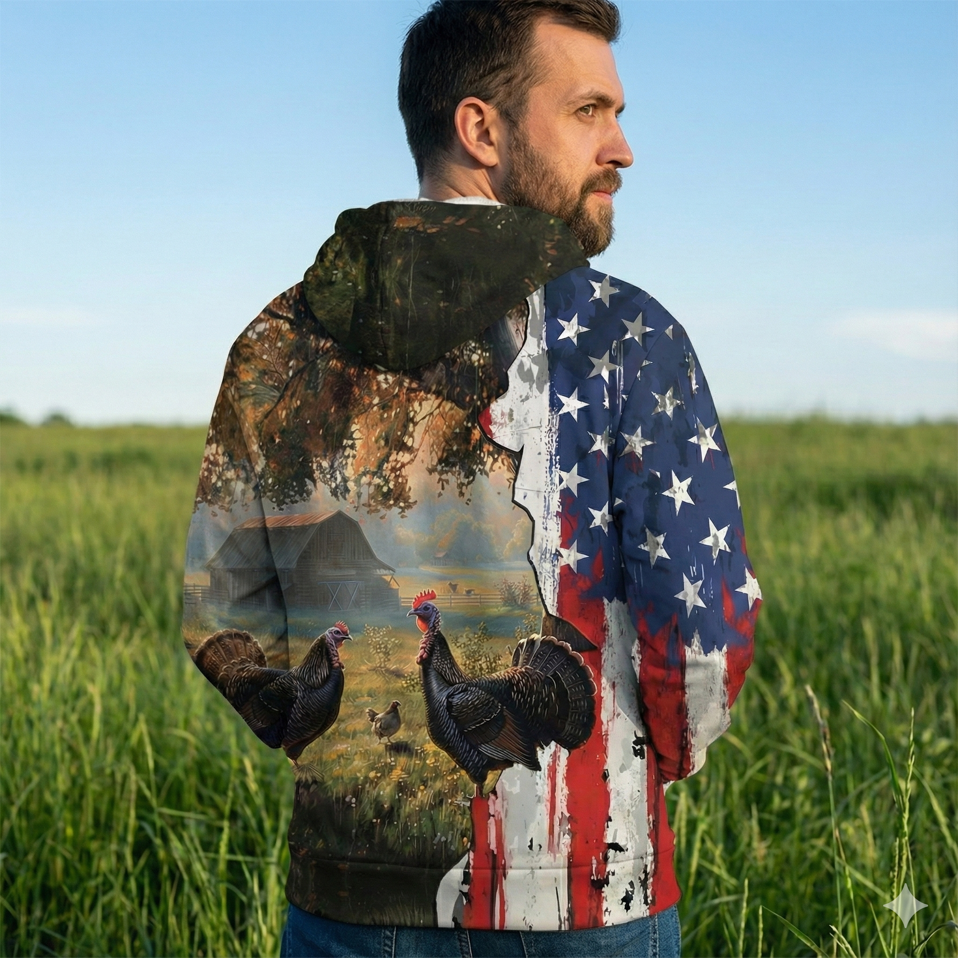 Realistic Patriotic Turkey  Peaceful All Over Print Shirt