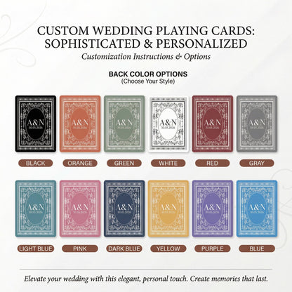 Custom Playing Cards Deck Personalized Wedding Guest Book Alternative - Unique Wedding Playing Cards