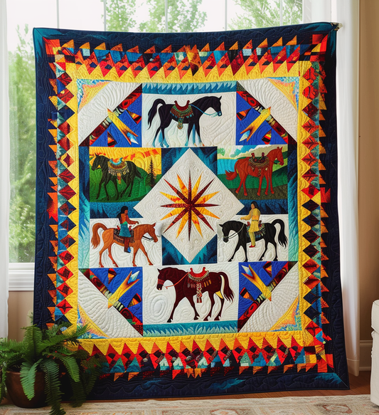 Native Pulse Quilted Blanket - Throw (55" x 60")