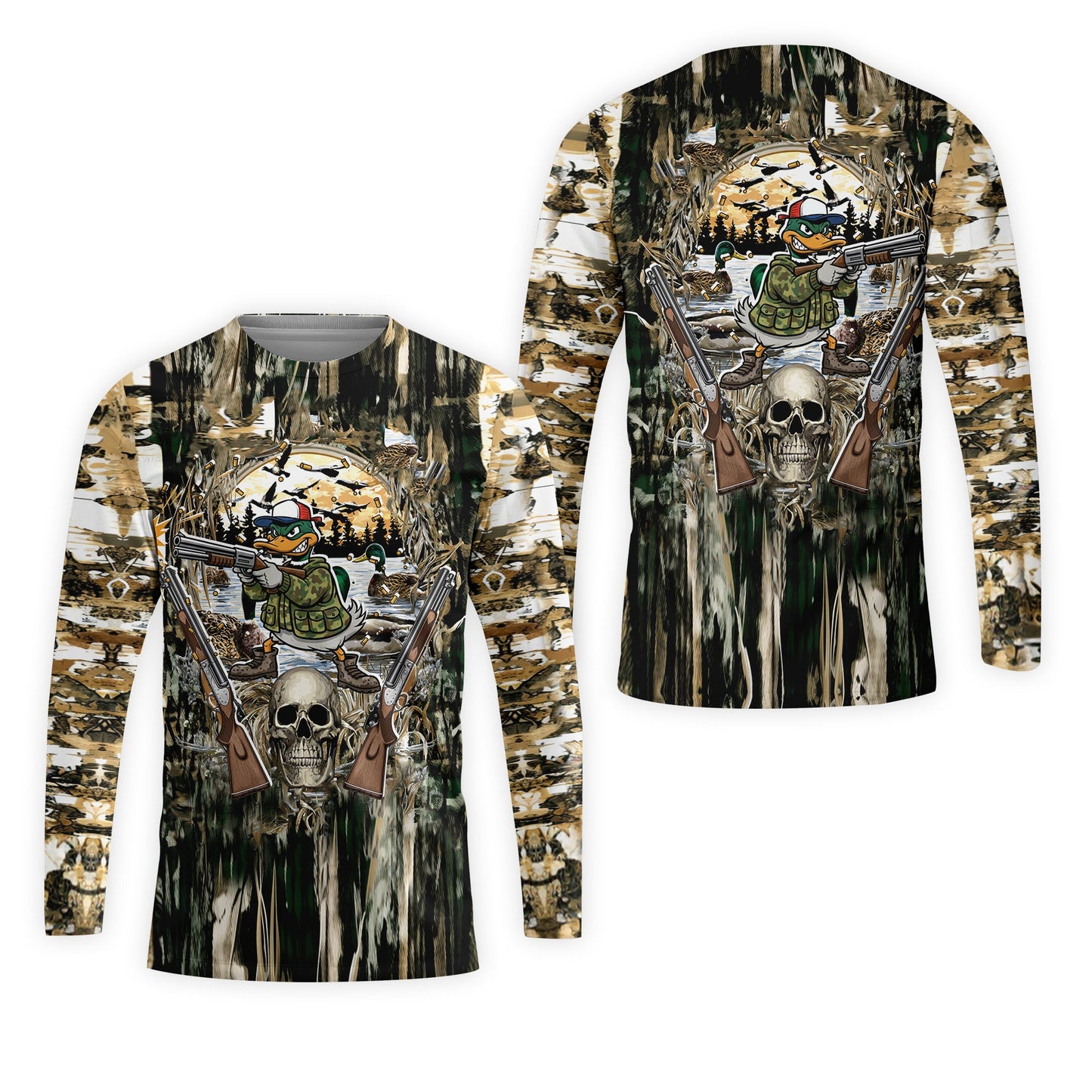 Awesome Mallard Duck Hunting Camo All Over Print Shirt