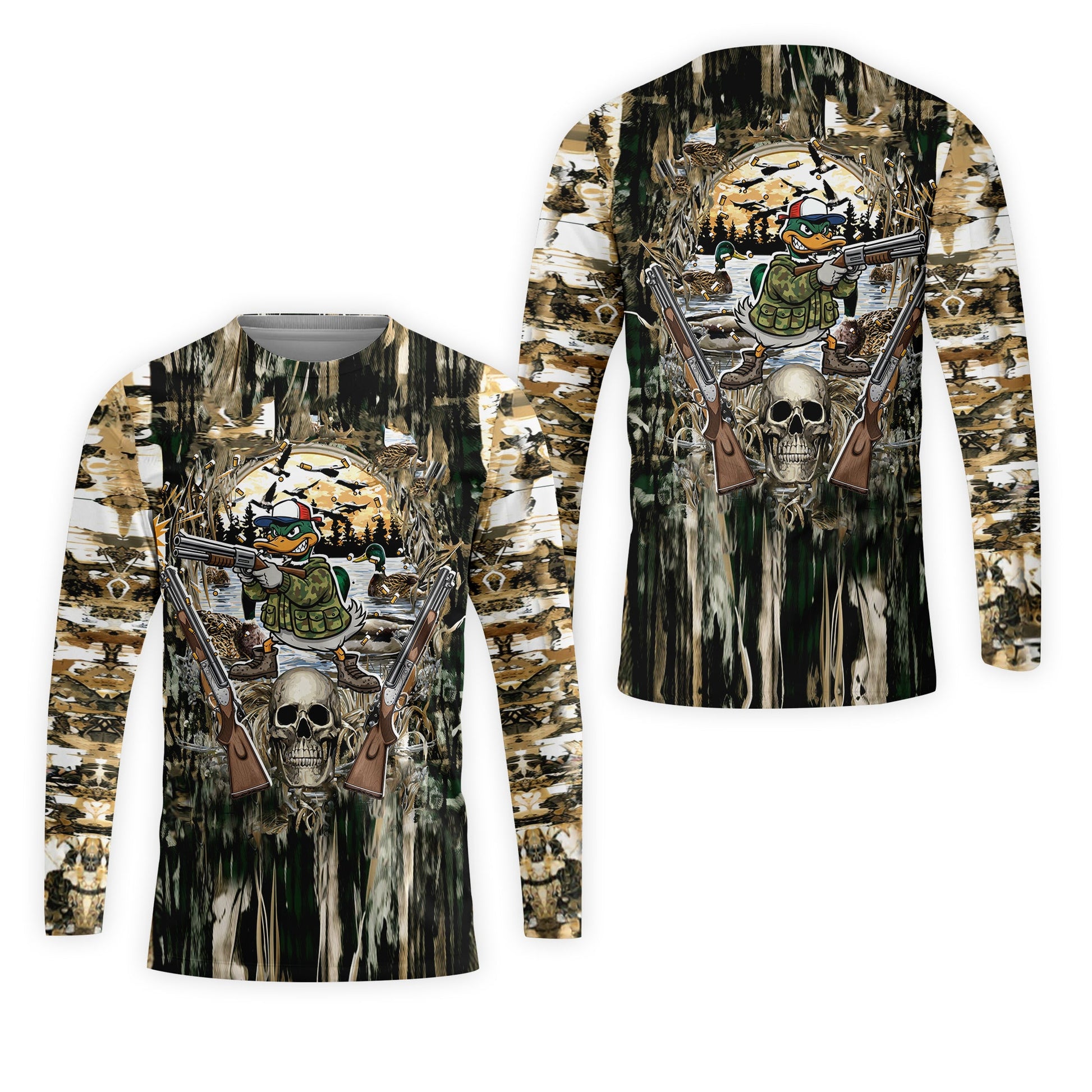 Awesome Mallard Duck Hunting Camo All Over Print Shirt