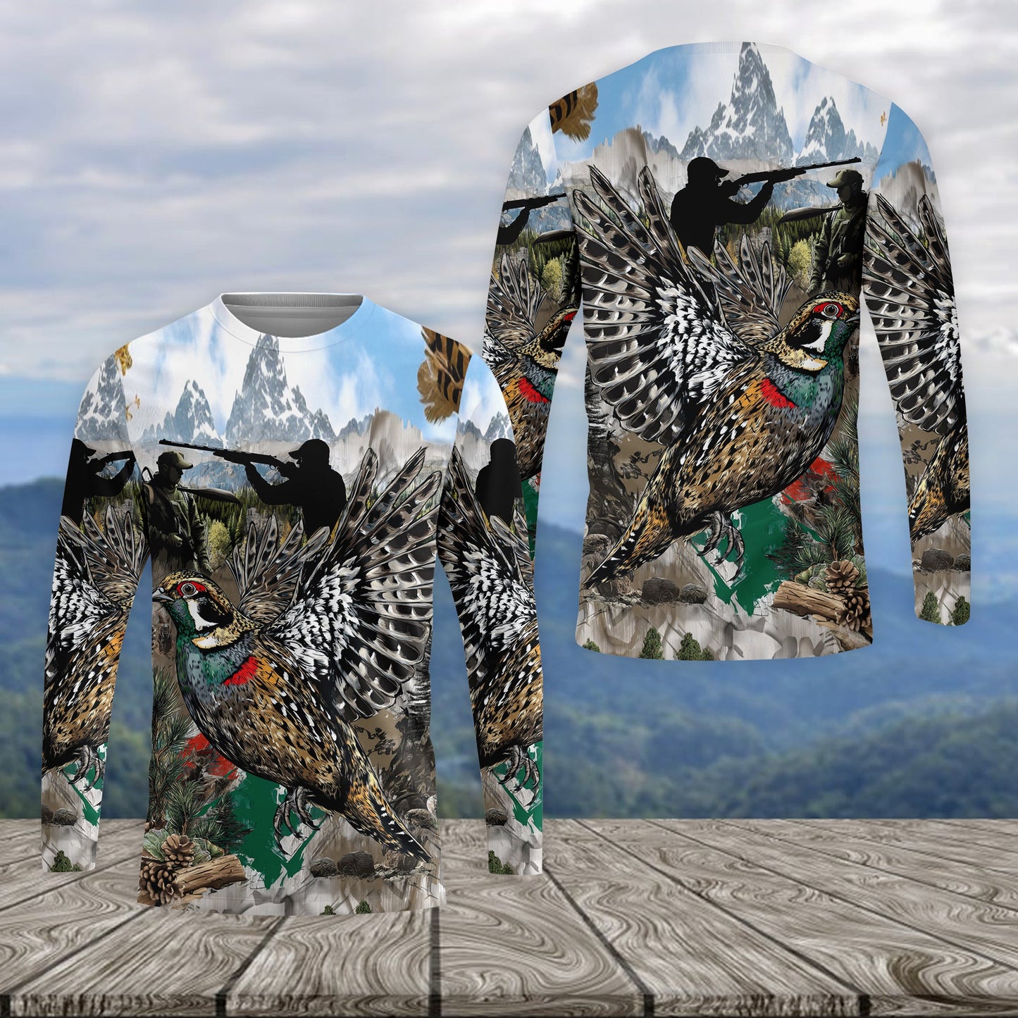 Quail And Hunter In The Wild All Over Print