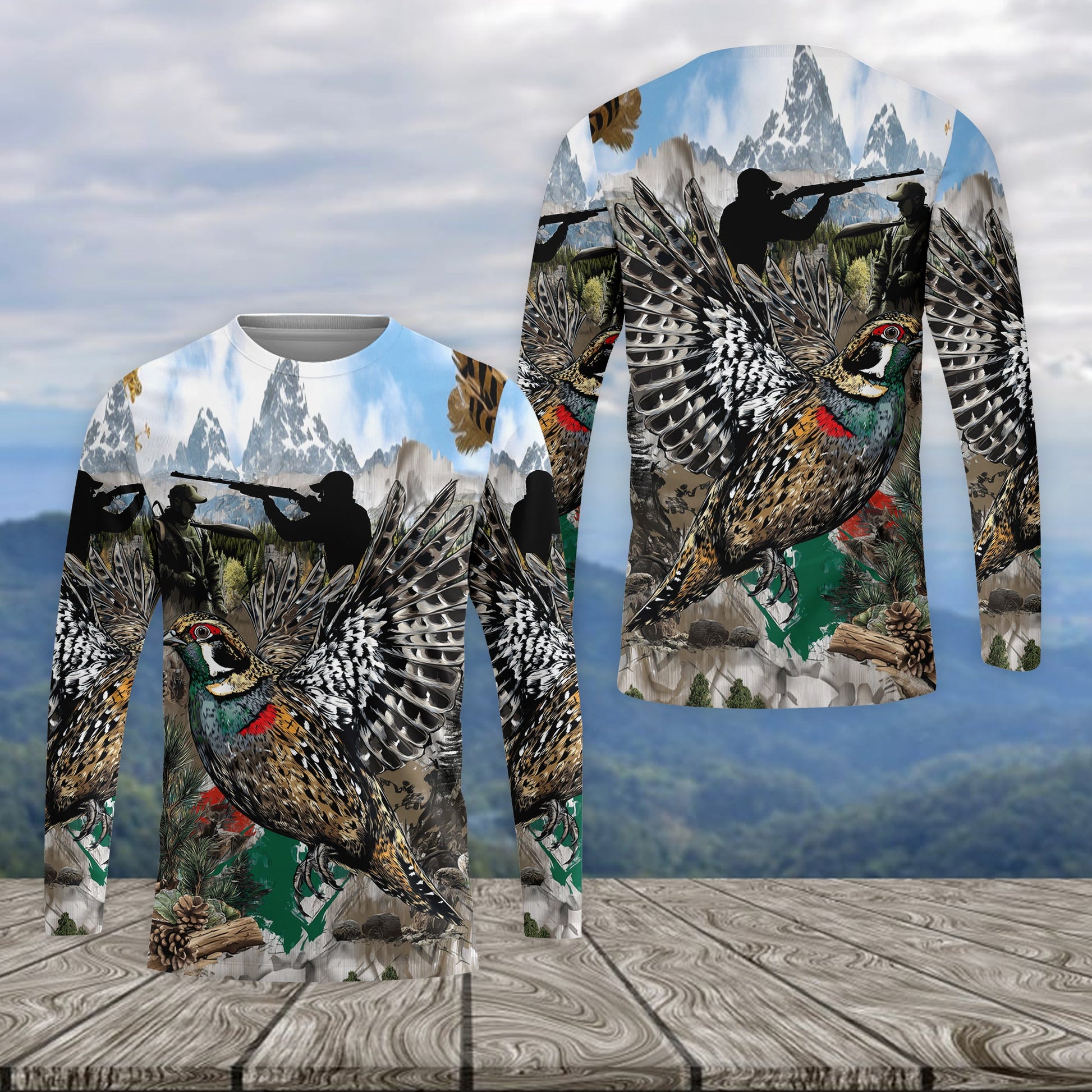 Quail And Hunter In The Wild All Over Print