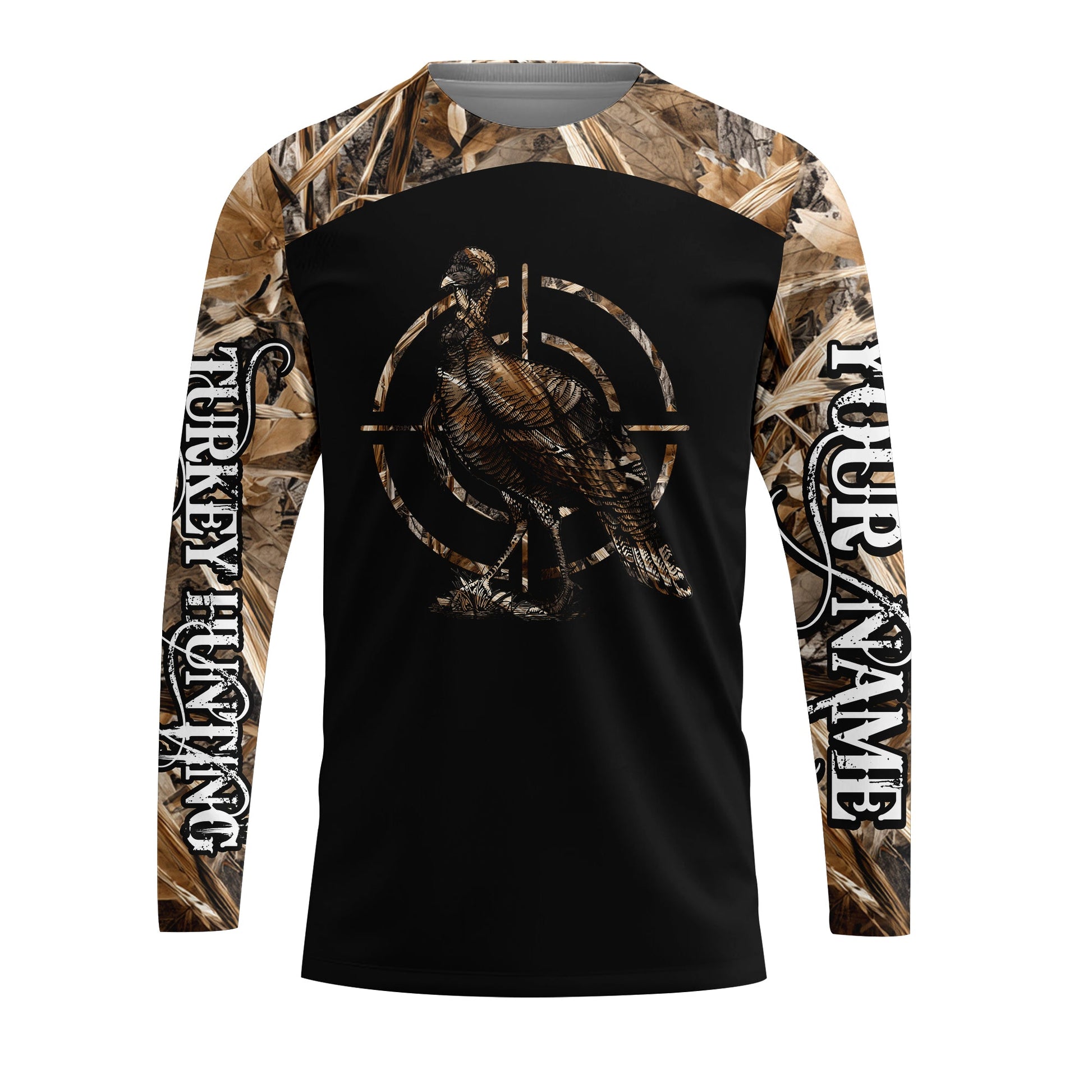 Custom Name Turkey Hunting Camo Grass All Over Print Shirt