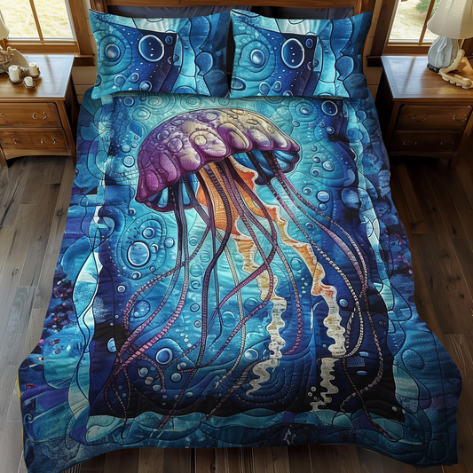 Ocean Whispers 3-Piece Quilted Bedding Set - Single (59" x 70")