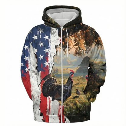 Realistic Patriotic Turkey  Peaceful All Over Print Shirt