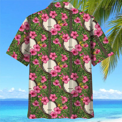 7 String Banjo Tropical Hawaiian Shirt - XL - hawaiian shirt