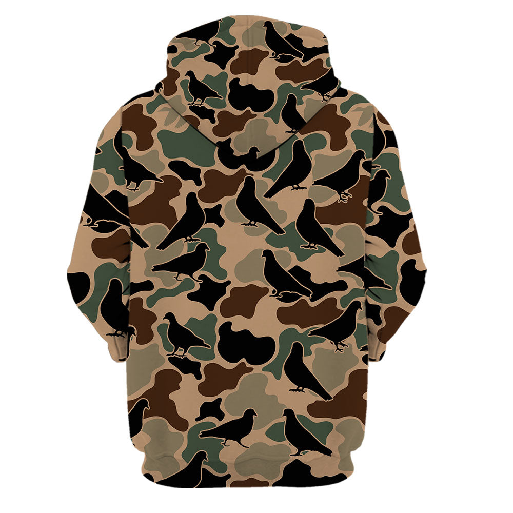 Dove Bird Camouflage Pattern All Over Print Shirt