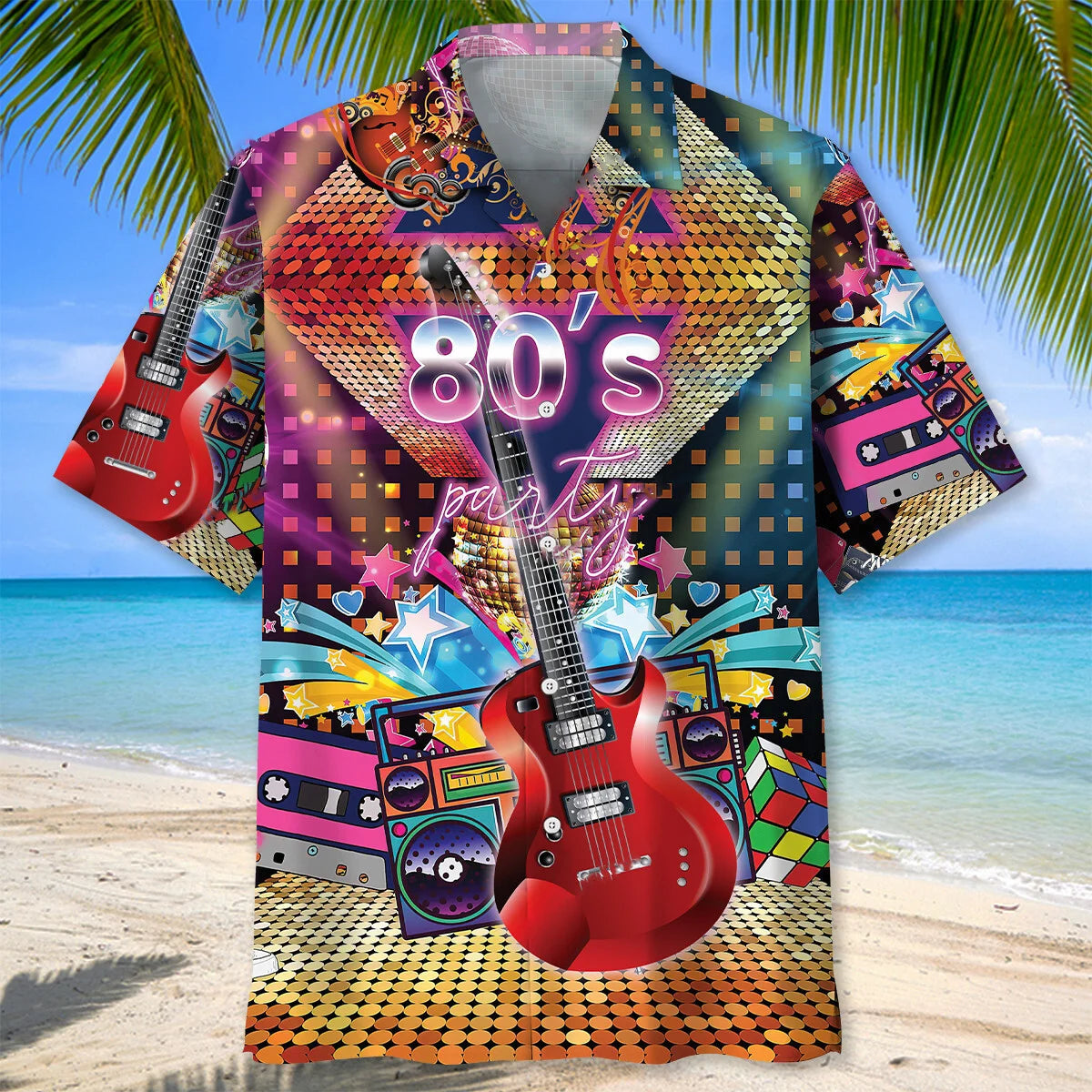 80 S Party Hawaiian Shirt - S - hawaiian shirt