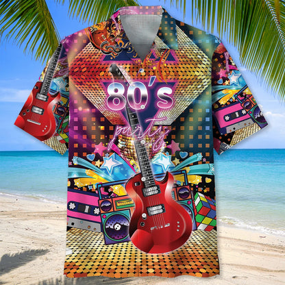80 S Party Hawaiian Shirt - S - hawaiian shirt
