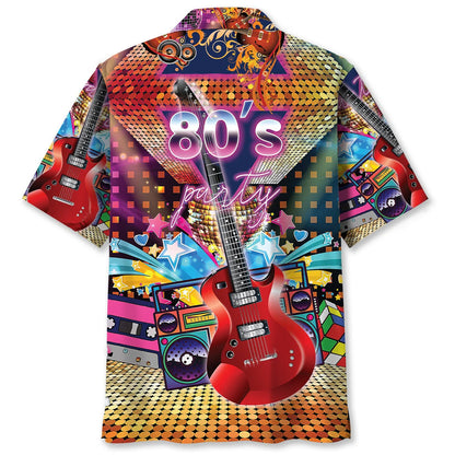 80 S Party Hawaiian Shirt - M - hawaiian shirt