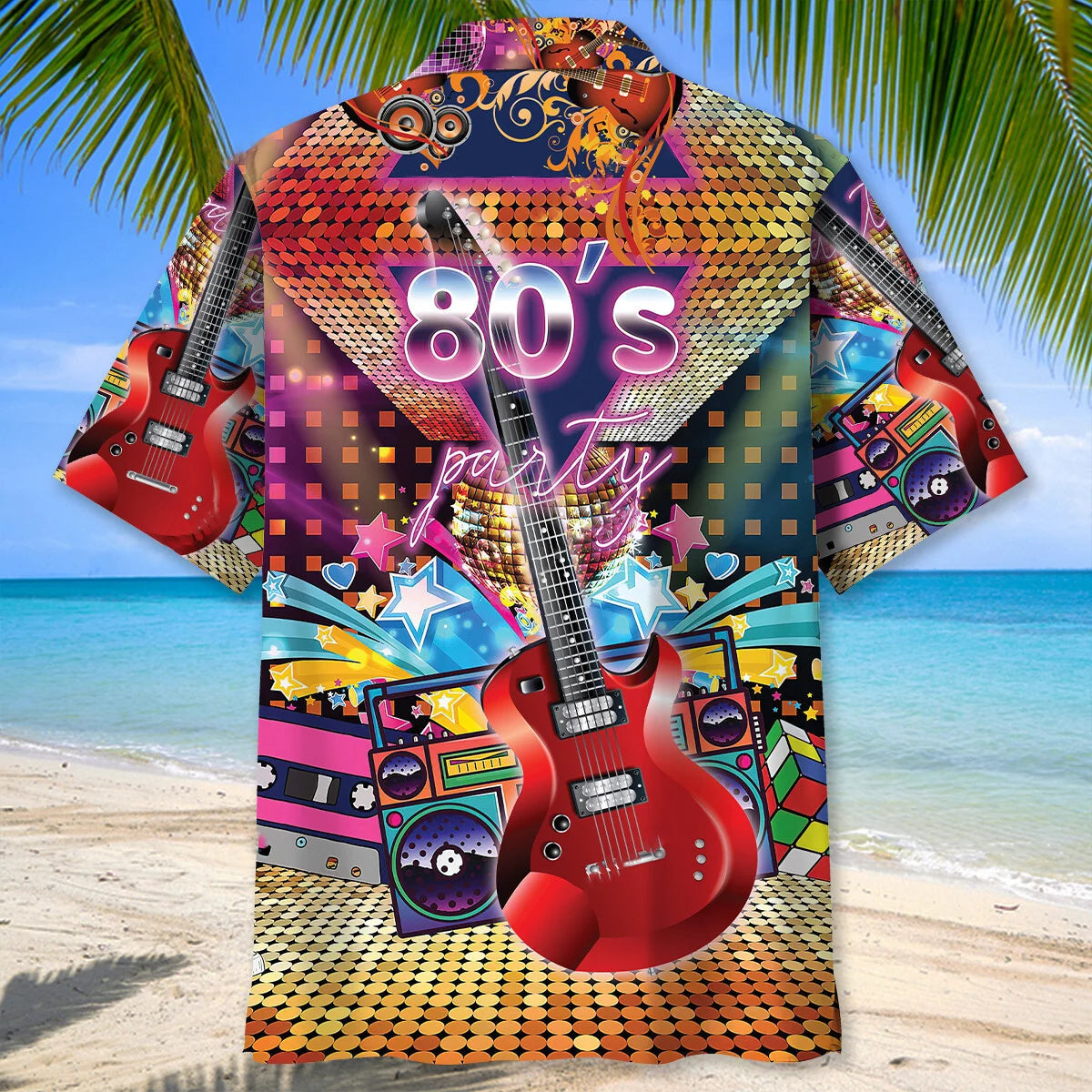 80 S Party Hawaiian Shirt - L - hawaiian shirt