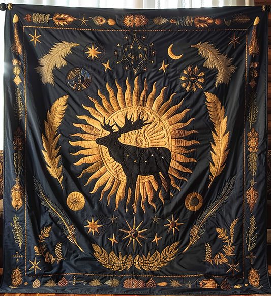 Sun and Stars Quilted Blanket - Throw (55" x 60")
