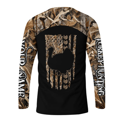 Custom Name Turkey Hunting Camo Grass All Over Print Shirt
