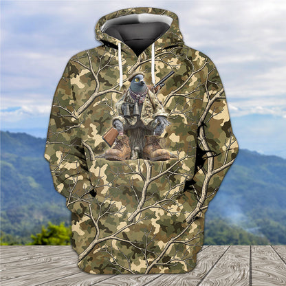 Funny Dove Hunting Camouflage All Over Print Shirt